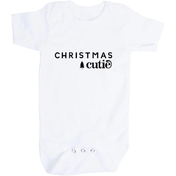 Christmas Cutie Baby Bodysuit You Choose Long or Short Sleeve. Great Gift. You choose Size