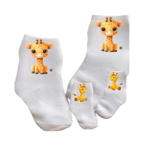 Baby/Toddler/Child Giraffe Socks. Multiple sizes offered. Choose from 0-6 months to 10 years.  Every Baby Needs. Cute Baby Gift!