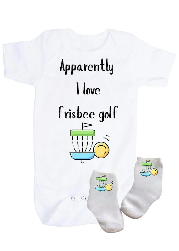 Baby Frisbee Golf Bodysuit and Socks. Apparently I Love Frisbee Golf. Great Gift for Frisbee Golf fan