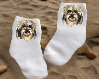 Baby/Toddler/Child Cute lhasa apso Socks.Multiple sizes offered. Choose from 0-6 months to 10 years. Cute  Gift!