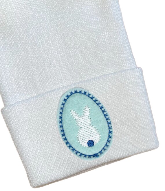 Newborn Hospital Hat Baby Beanie Easter Egg Newborn Hat with Blue Easter Egg! Cute and Makes a Great Gift and Cute Photo Prop!