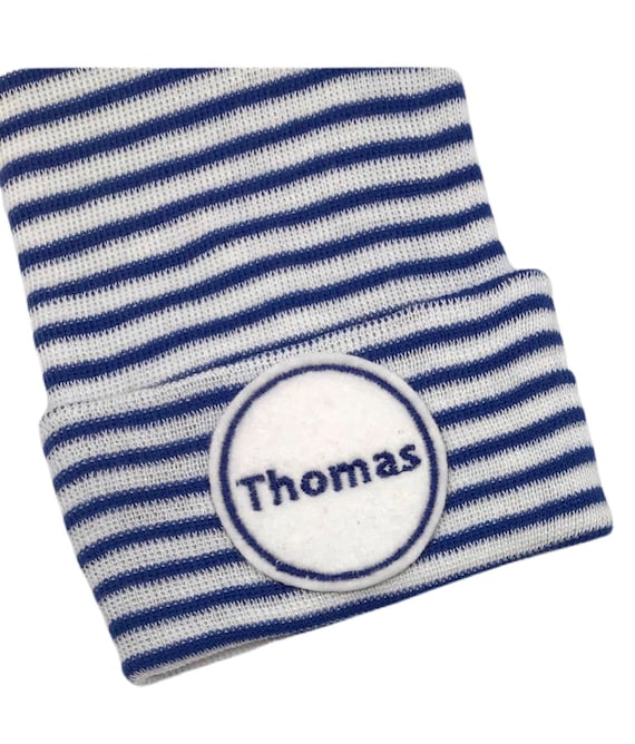 Newborn Hospital Hat Monogramed with Name! 1st Keepsake! Super Cute! Great Gift. For Boy or Girl!