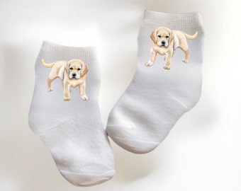 Baby/Toddler/Child Cute Labrador Socks. Multiple sizes offered. Choose from 0-6 months to 10 years.  Cute Gift!