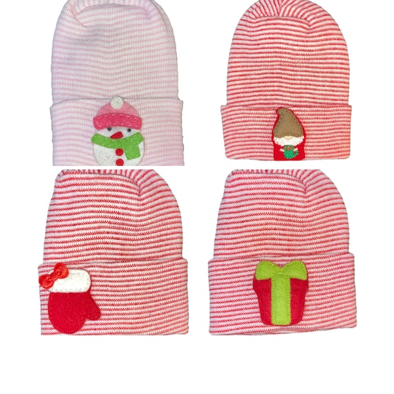 Newborn Hospital Hat! Baby Holiday Hat. You choose Color and Applique At Checkout