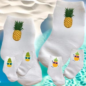 Baby/Toddler/Child Pineapple Socks. Multiple sizes offered. You Choose Pineapple Design. Choose from 0-6 months to 10 years. Cute Gift!