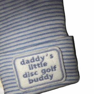 Newborn Hospital Hat daddy&#39;s little Disc Golf buddy. 1st Keepsake, Baby Boy Hat. Gender Reveal, Surprise Dad! Coming Home Hat, Cu