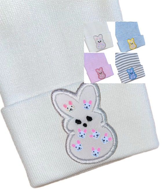 Newborn Easter Spring Hat. You Choose Bunny And Hat Color. Great Gift. Fits Newborn Only. Cute and Exclusively Found Here! One of a Kind!