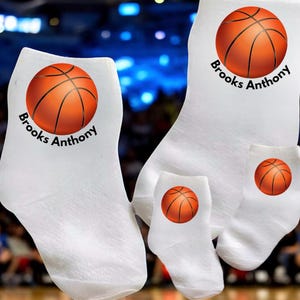 Baby/Toddler/Child Basketball Socks. Multiple sizes offered. With or without name. Nice gift