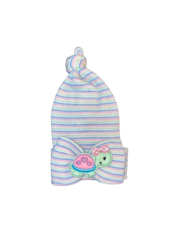 Newborn Hospital Hat Adorable Turtle with Pink Bow on Her. Option To Add No Scratch Mittens. Newborn Hat Baby's 1st Keepsake! Great Gift!