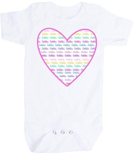 Baby Bodysuit with Name in Heart. You Choose Color and Size 1st Keepsake! GREaT GiFT! 1st Keepsake!