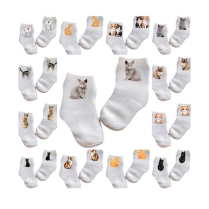 Baby/Toddler/Child Cute Cat Socks you select from.  Multiple sizes offered. Choose from 0-6 months to 10 years. Cute Gift!