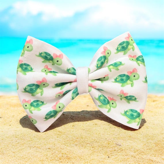 Girls Bow with turtles on newborn hat, Headband or alligator clip.  EXCLUSIVE