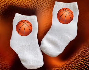 Baby/Toddler/Child Basketball Socks. Multiple sizes offered. Choose from 0-6 months to 10 years.  Every Baby Needs. Cute Baby Gift!