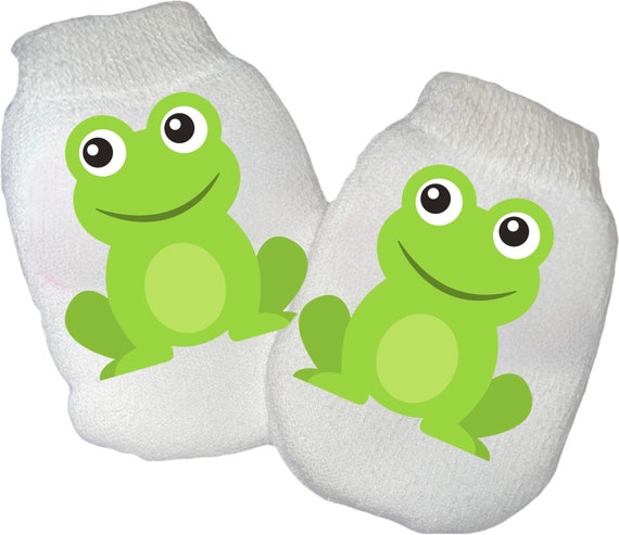 MITTENS & Sock Option Newborn no scratch Mittens With Frog. Boy or Girl! Perfect Shower / Newborn Gift! Every Baby Needs. Cute Baby Gift!