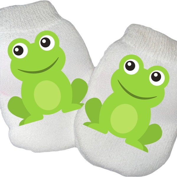 MITTENS & Sock Option Newborn no scratch Mittens With Frog. Boy or Girl! Perfect Shower / Newborn Gift! Every Baby Needs. Cute Baby Gift!