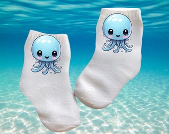 Baby/Toddler/ Child Jellyfish Socks size. Multiple sizes offered. Choose from 0-6 months to 10 years. You Choose Size. Cute Gift!