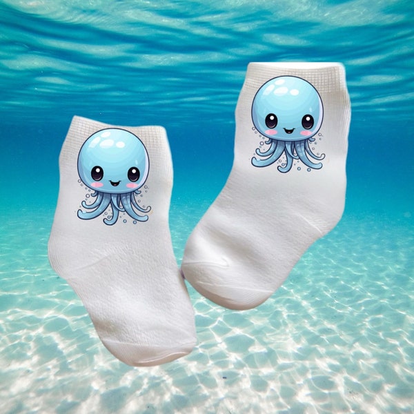 Baby/Toddler/ Child Jellyfish Socks size. Multiple sizes offered. Choose from 0-6 months to 10 years. You Choose Size. Cute Gift!