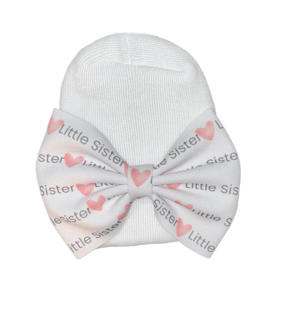 Little Sister Bow Hat or Headband. Custom Fabric Bow. Newborn Hospital Hat. Newborn Hat. Infant Beanie. Infant Outfit. Cute Gift! EXCLUSIVE!