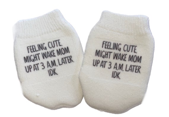 MITTENS Newborn no scratch Mittens FEELING CUTE Boy or Girl! Perfect Shower / Newborn Gift!