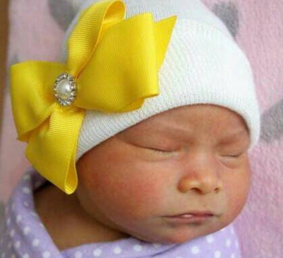 yellow newborn hat