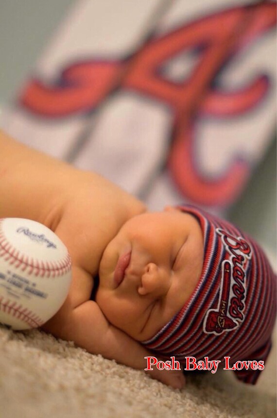 Newborn Hospital Hat Atlanta Braves Baseballhospital Beanie Etsy