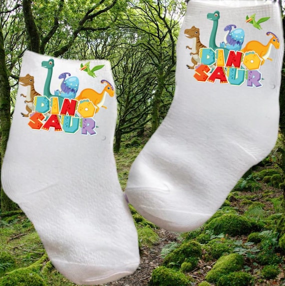 Baby/Toddler/ Child Dinosaur Socks. Multiple sizes offered. Choose from 0-6 months to 10 years. You Choose Size. Cute Gift!