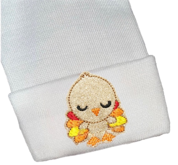 Newborn Hat With Baby Turkey on it. 1st Keepsake. Great  Gift!