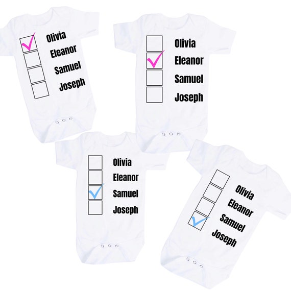 Quadruplets Baby Bodysuits. You get 4! Personalized With Names! 1st Keepsakes! GREaT GiFT! 1st Keepsake!