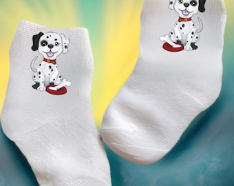 Baby/Toddler/Child Cute Dalmatian Socks. Multiple sizes offered. Choose from 0-6 months to 10 years. Cute Gift!