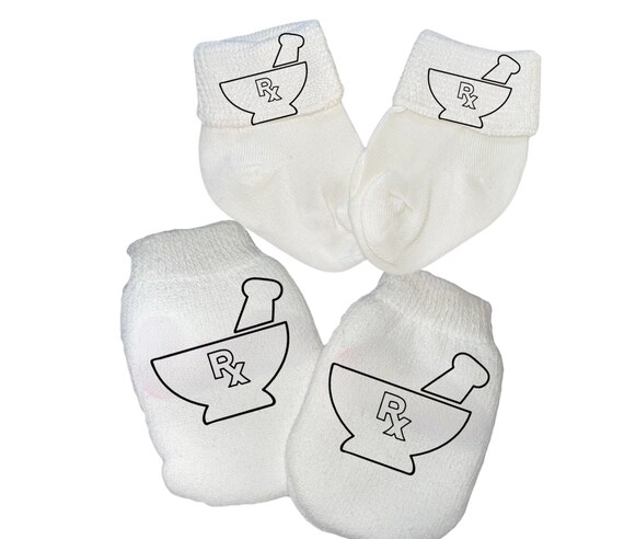 MITTENS & Sock Option Newborn no scratch Mittens With RX.Boy or Girl! Perfect Shower / Newborn Gift! Every Baby Needs. Cute Baby Gift!