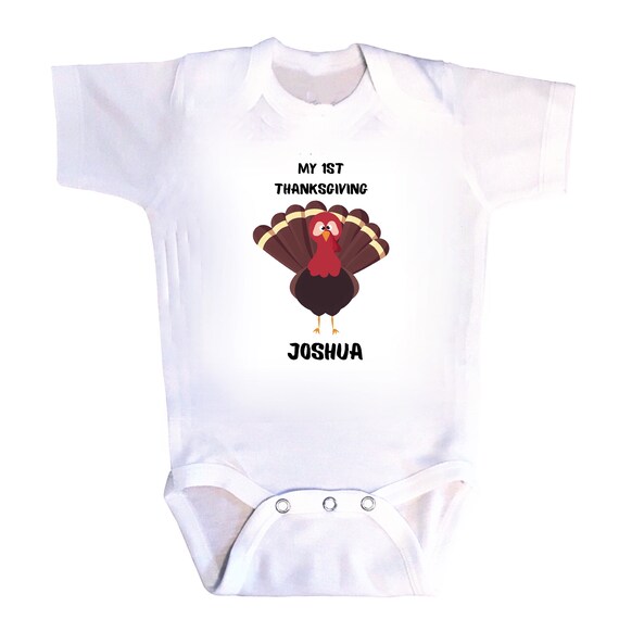 My First Thanksgiving Bodysuit You Choose Long or Short Sleeve with or without name. Great Gift. You choose Size