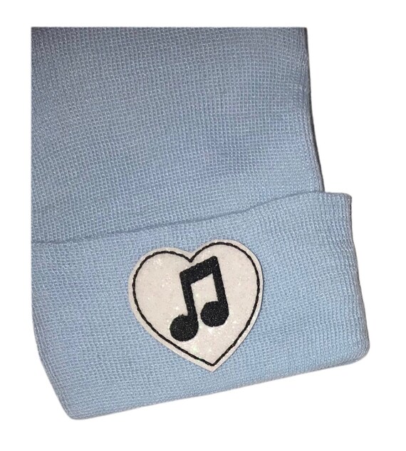 Newborn Hat! MUSIC Notes Newborn Beanie. Musicians Baby. Music Teacher Baby. Musical Baby. Every New Baby Should Have! Adorable!