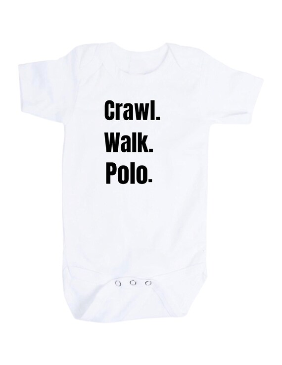 Baby Bodysuit with Crawl Walk Polo.  You Choose Size.  GREaT GiFT  1st Keepsake