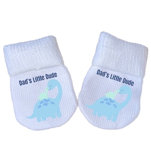PREEMIE MITTENS with Dads Little Dude Baby and Sock Option! Preemie No Scratch Mittens AnD Or PREEMIE SoCKS!