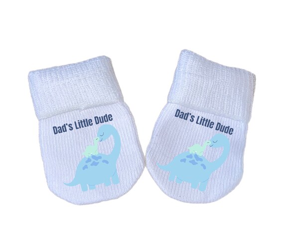 PREEMIE MITTENS with Dads Little Dude Baby and Sock Option! Preemie No Scratch Mittens AnD Or PREEMIE SoCKS!