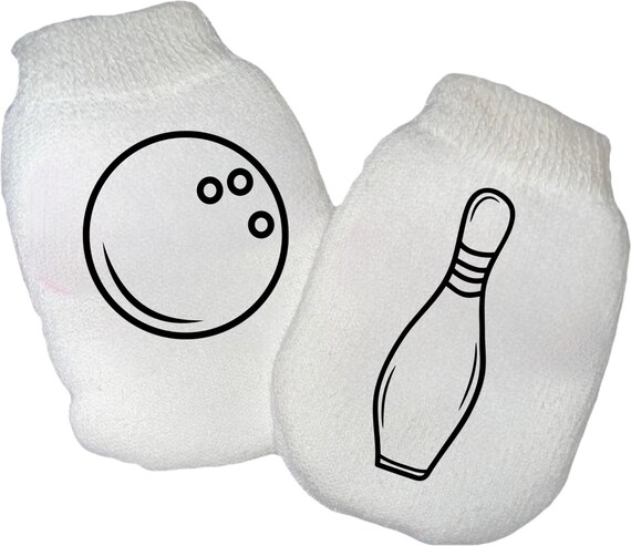 MITTENS & Sock Option Newborn no scratch Mittens for Baby of Bowling fan.  Perfect Shower/Newborn Gift Every Baby Needs. Cute Baby Gift!
