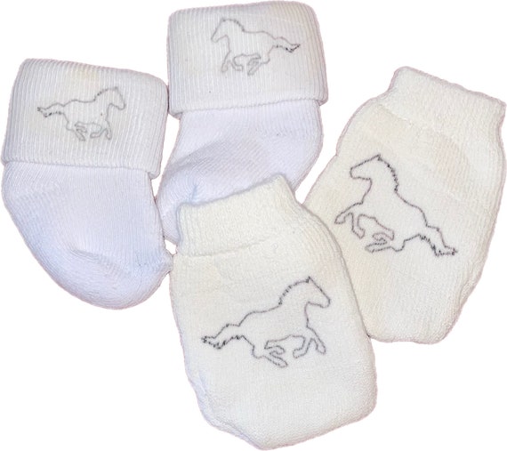 MITTENS! Newborn no scratch Race Horse Mittens  For Boy or Girl! Perfect Shower / Newborn Gift! Every Baby Needs. Cute Baby Gift!