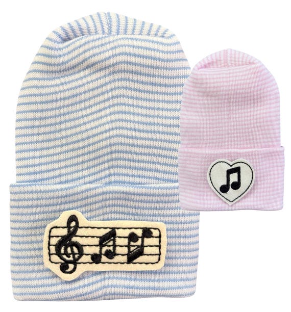 Newborn Hat! MUSIC Notes Newborn Beanie. Musicians Baby. Music Teacher Baby. Musical Baby. Every New Baby Should Have! Adorable!