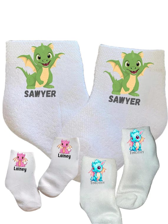 Dragon Socks: Personalized Toddler Socks