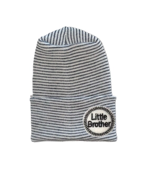 Little Brother Hat Black and White Rounded Top Hat EXCLUSIVELY Found Here. Newborn Hat Every New Baby Boy Should Have! Adorable!