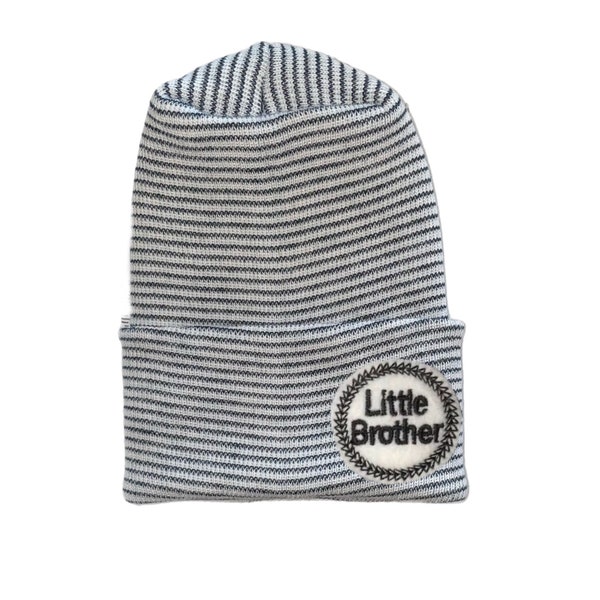 Little Brother Hat Black and White Rounded Top Hat EXCLUSIVELY Found Here. Newborn Hat Every New Baby Boy Should Have! Adorable!
