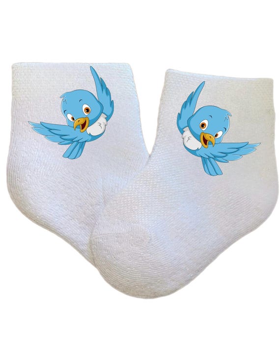 Baby/Toddler/Child Cute BluebirdSocks. Multiple sizes offered. Choose from 0-6 months to 14 years. Cute Gift!