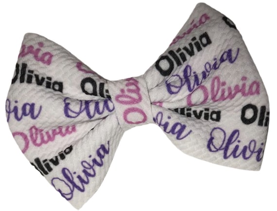 Girls Bow Hat or Headband with NAME! Baby Girl Bow!  Custom Made Fabric Bow. Newborn Hospital Hat. Newborn Hat. Infant Beanie. EXCLUSIVE