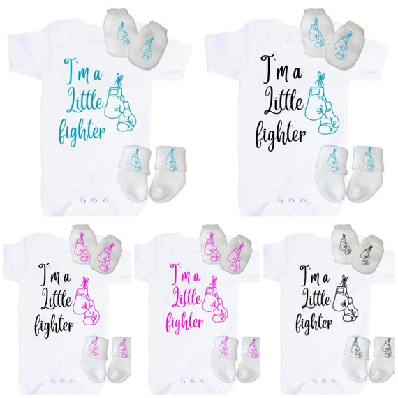 Baby Bodysuit I’m a Little fighter. You Choose Size and color. 1st Keepsake!
