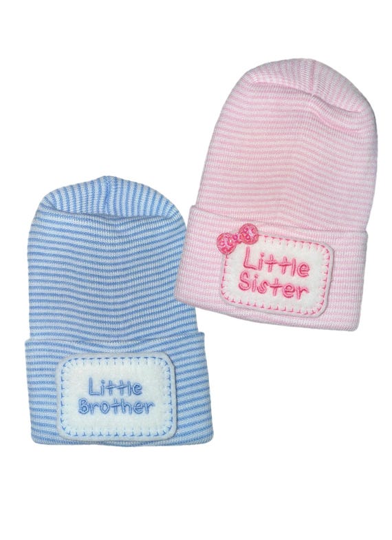 Twins! Hospital Hats. Twin Babies 1st Keepsakes! 2 Newborn Hospital Beanies. Newborn Baby Hats Newborn Beanies. Little Sister Little Brother