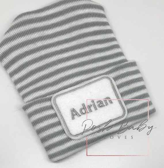 Newborn Hospital Hat with Name! For a BOY or GIRL! You Choose Hat and Applique Color. 1st Keepsake! Super Cute! Personalized!!