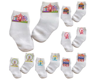 Baby/Toddler/Child Carnival Socks Multiple sizes offered Choose from 0-6 months to 10 years Every Baby Needs. Cute Baby Gift!