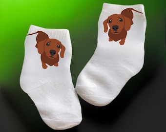 Baby/Toddler/Child Cute Dachshund Socks. Multiple sizes offered. Choose from 0-6 months to 10 years. You Choose. Cute Baby Gift!