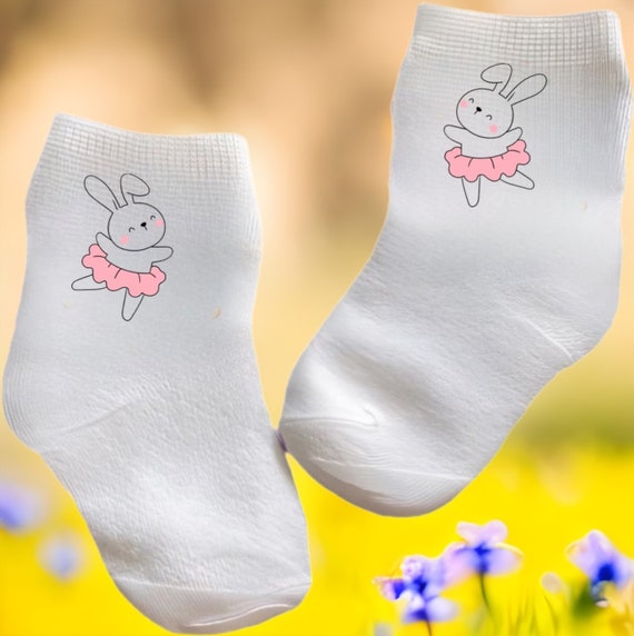 Baby Toddler Child Bunny Ballerina Socks. Multiple sizes offered. Choose from 0 6 months to 10 years. Every Baby Needs. Cute Baby Gift