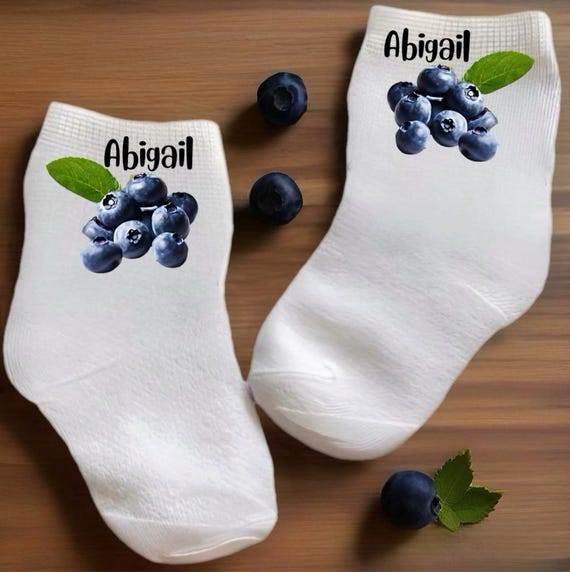 Baby/Toddler/Child Blueberry Socks.Multiple sizes offered. Choose from 0-6 months to 14 years. Cute  Gift!